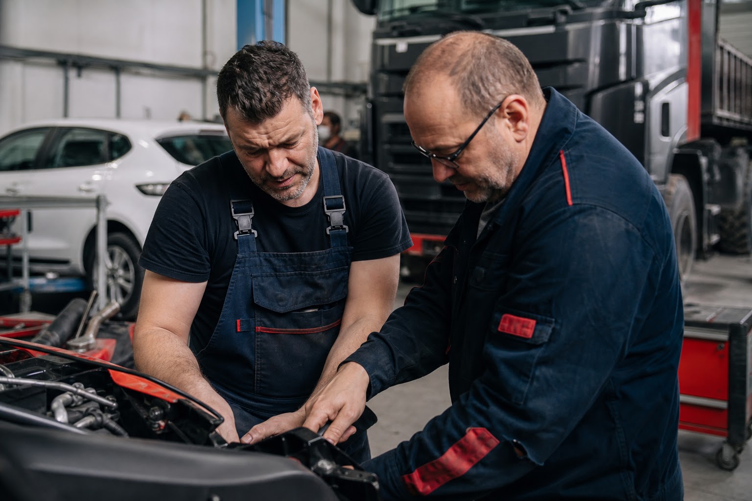 Tím autoservisu AB-SERVIS pracuje na vozidle